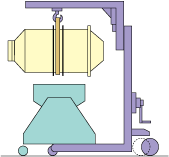 Lifting by movable up/down device